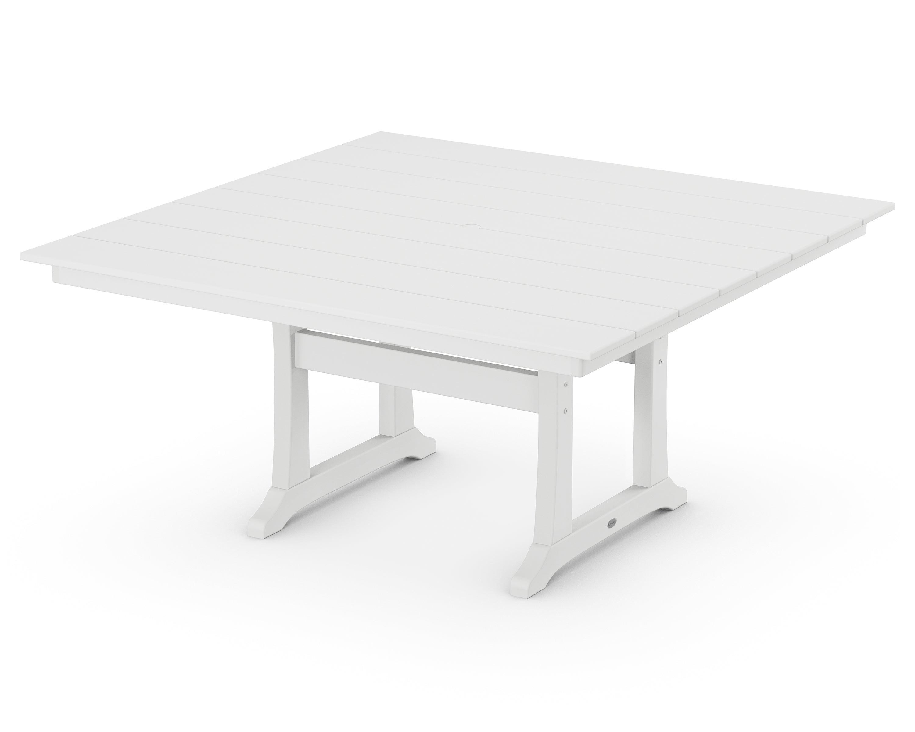 POLYWOOD Farmhouse Trestle 59 inch Square Dining Table Outdoor Tables White 12040547