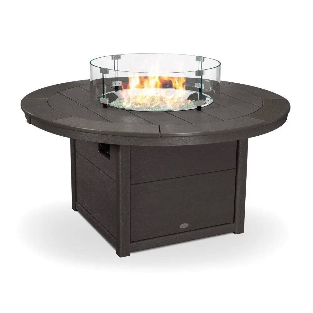POLYWOOD Fire Table with Round 48" Top Fireplaces Vintage Coffee 12034400