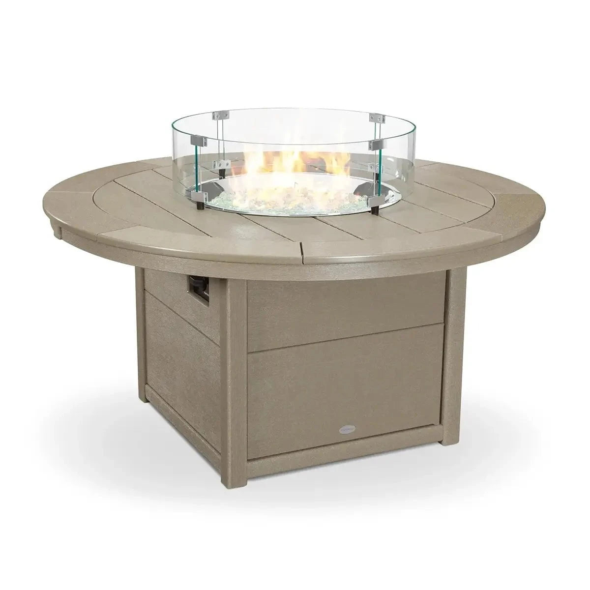 POLYWOOD Fire Table with Round 48" Top Fireplaces Vintage Sahara 12034467