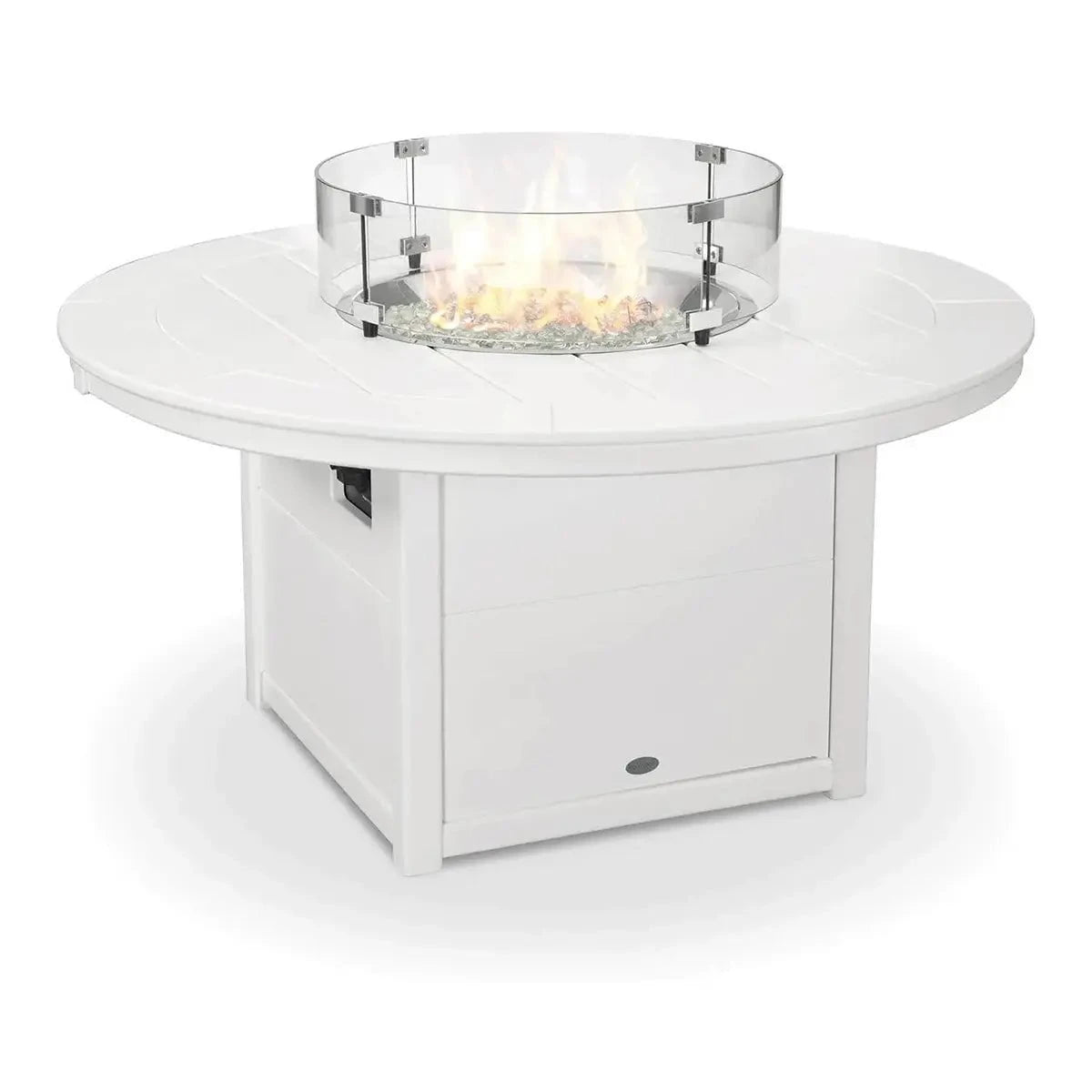 POLYWOOD Fire Table with Round 48" Top Fireplaces White 12033412