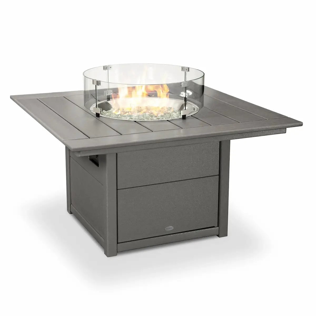 POLYWOOD Fire Table with Square 42" Top Fireplaces Slate Grey 12034397