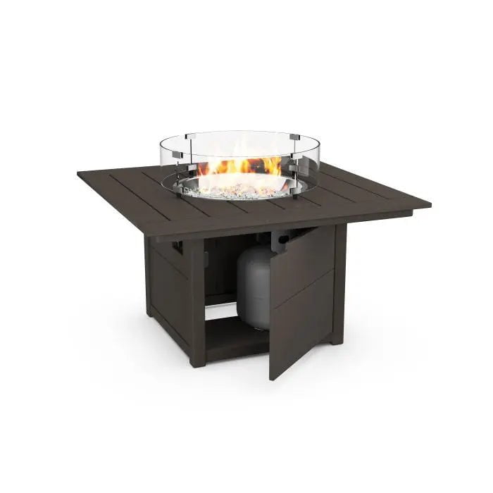 POLYWOOD Modern Curveback Adirondack 5-Piece Conversation Set with Fire Pit Table Outdoor Furniture Sets White PWS412-1-WH