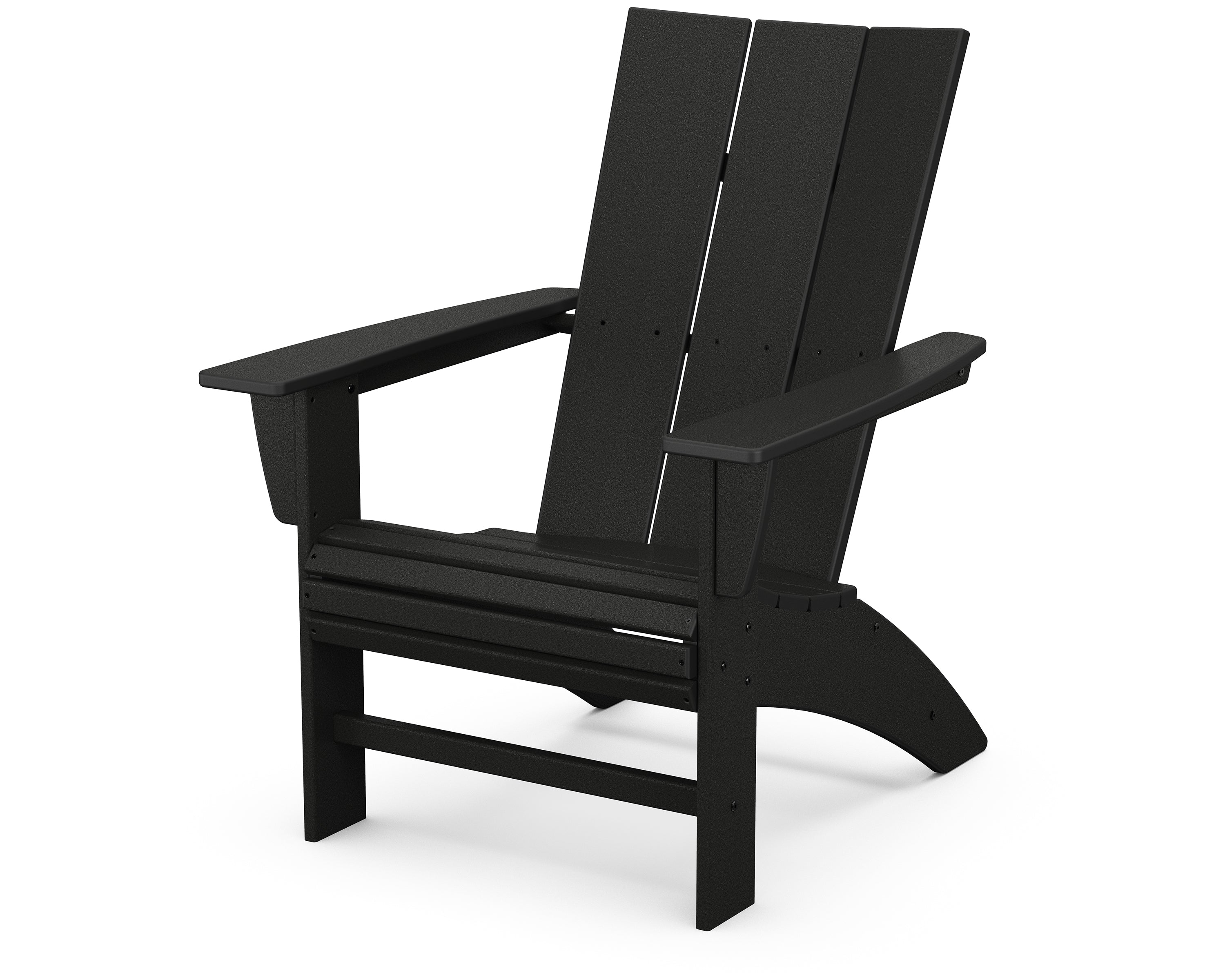 POLYWOOD Modern Curveback Adirondack Outdoor Chairs Black 12037903