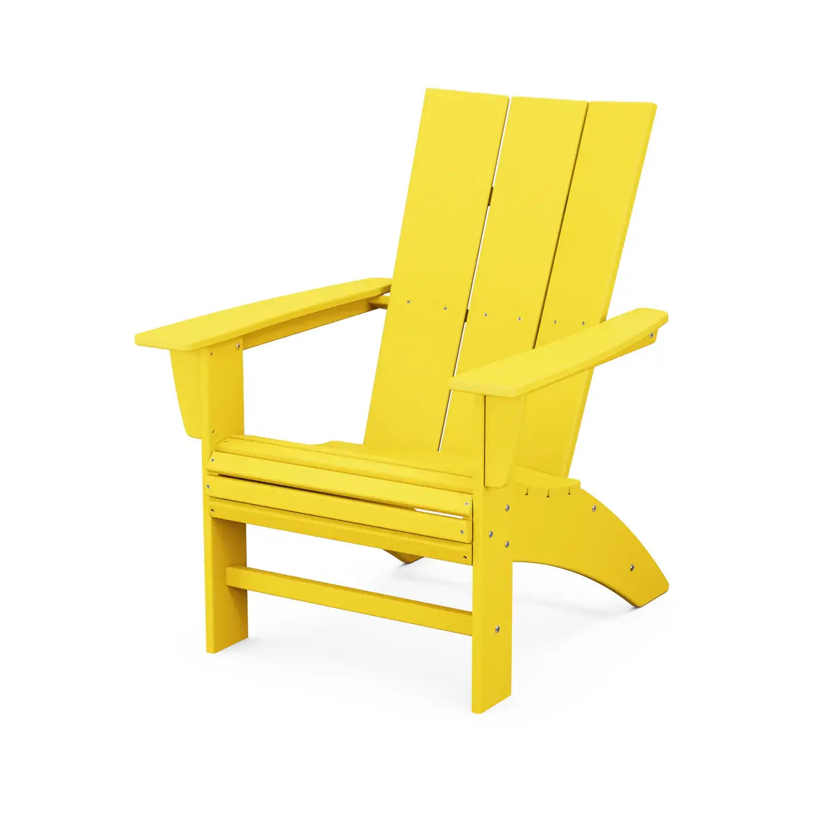 POLYWOOD Modern Curveback Adirondack Chair Outdoor Chairs Lemon 12049107