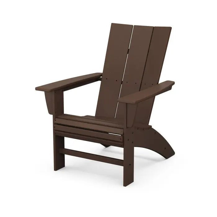POLYWOOD Modern Curveback Adirondack Chair Outdoor Chairs Mahogany 12038816