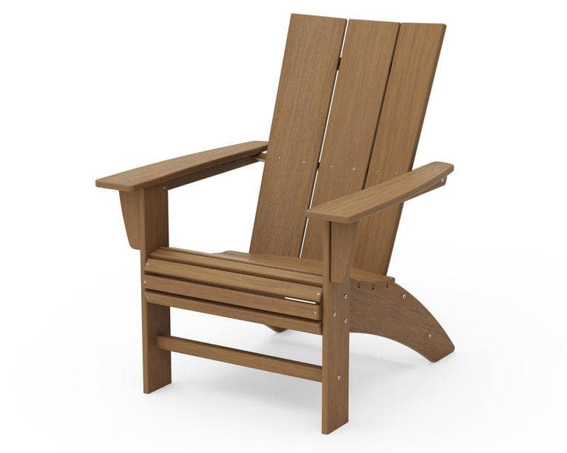 POLYWOOD Modern Curveback Adirondack Chair Outdoor Chairs Natural P10900569-Natural