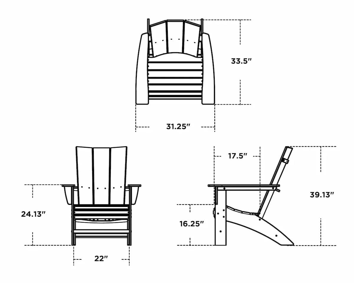 POLYWOOD Modern Curveback Adirondack Chair Outdoor Chairs
