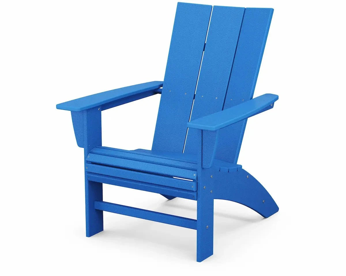POLYWOOD Modern Curveback Adirondack Chair Outdoor Chairs Pacific Blue 12041641