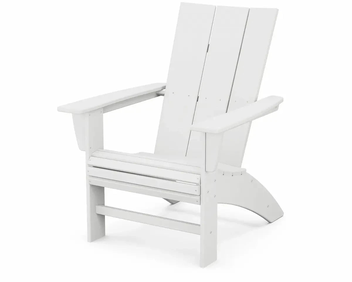 POLYWOOD Modern Curveback Adirondack Chair Outdoor Chairs White 12037904