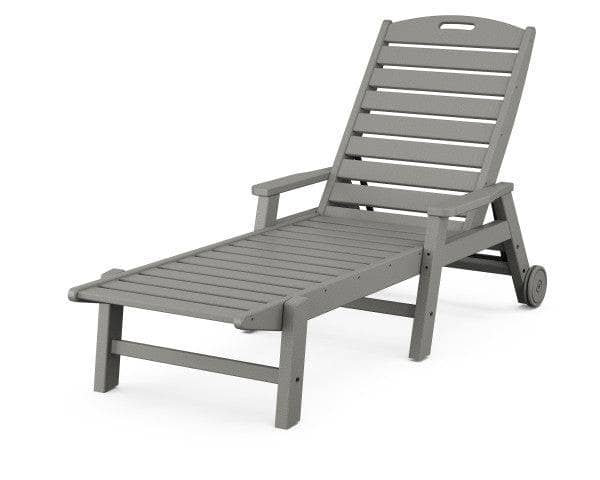POLYWOOD Nautical Chaise with Arms and Wheels in Slate Grey 12042135