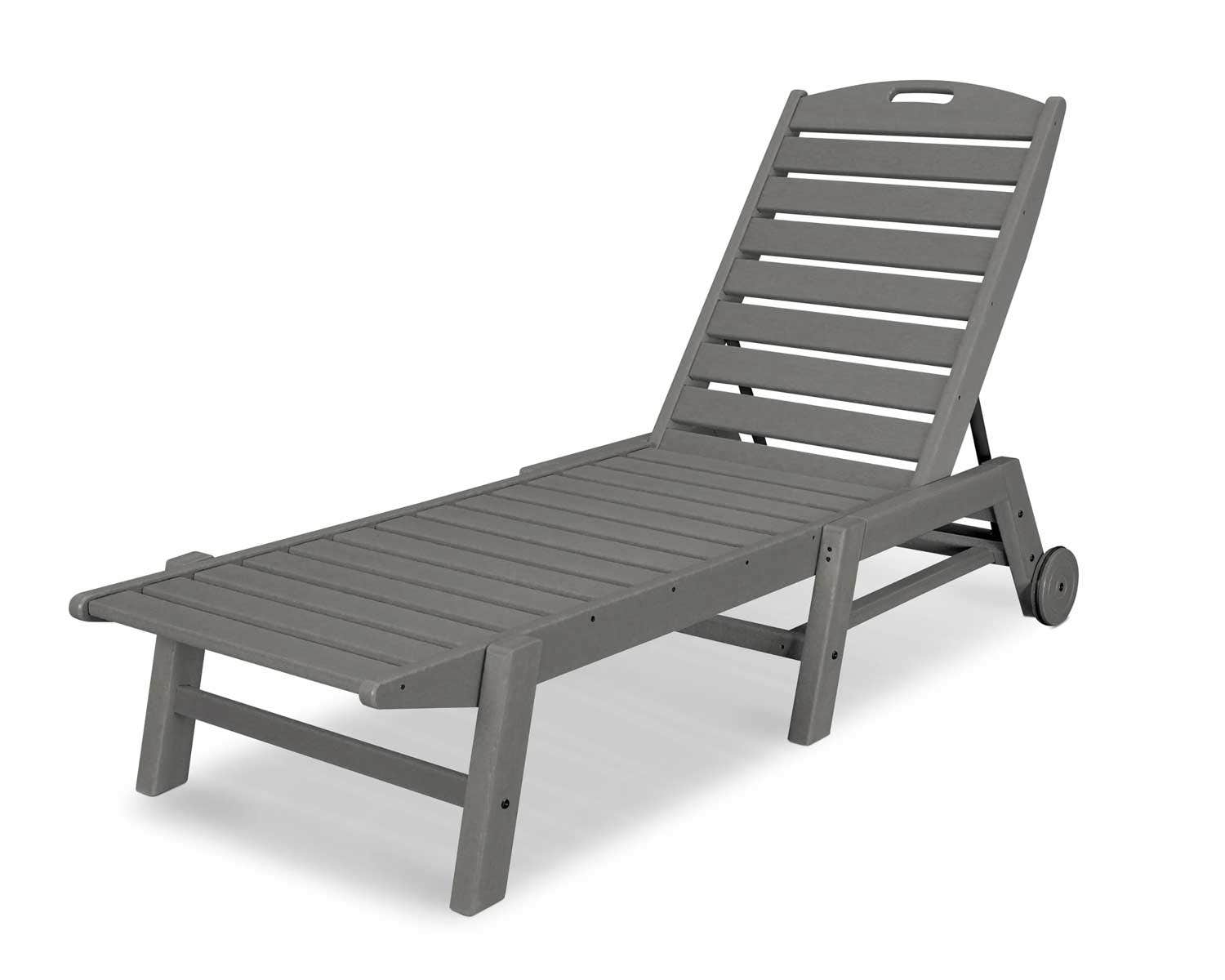 POLYWOOD Nautical Chaise with Wheels in Slate Grey 12035538