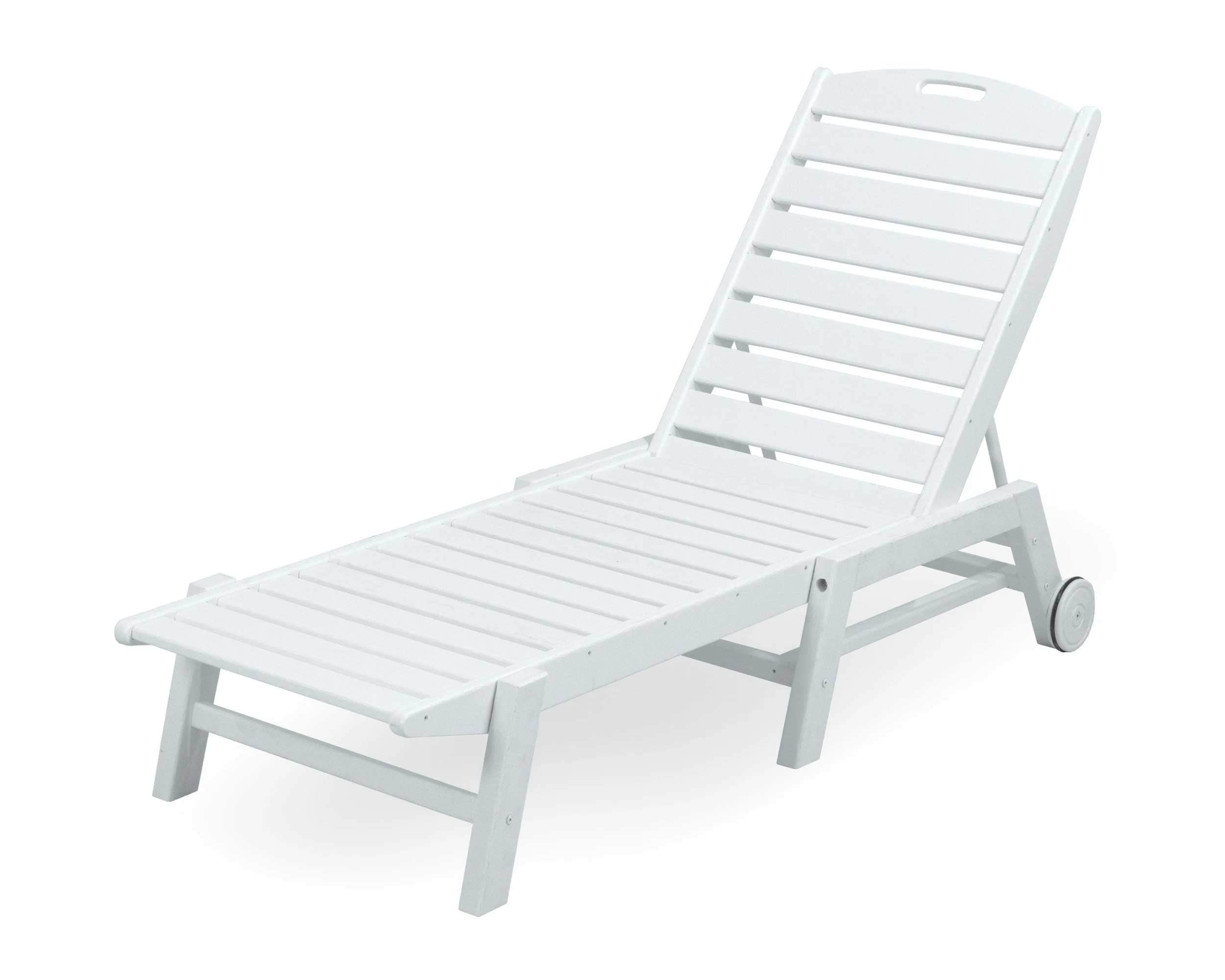 POLYWOOD Nautical Chaise with Wheels in White Sunloungers 12032295
