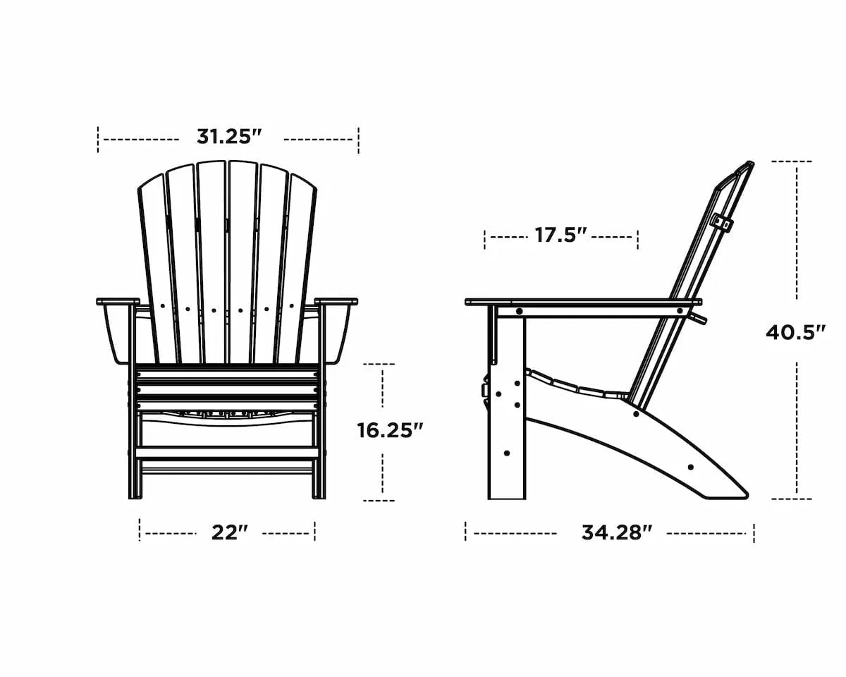 POLYWOOD Nautical Curveback Adirondack Chair Outdoor Chairs