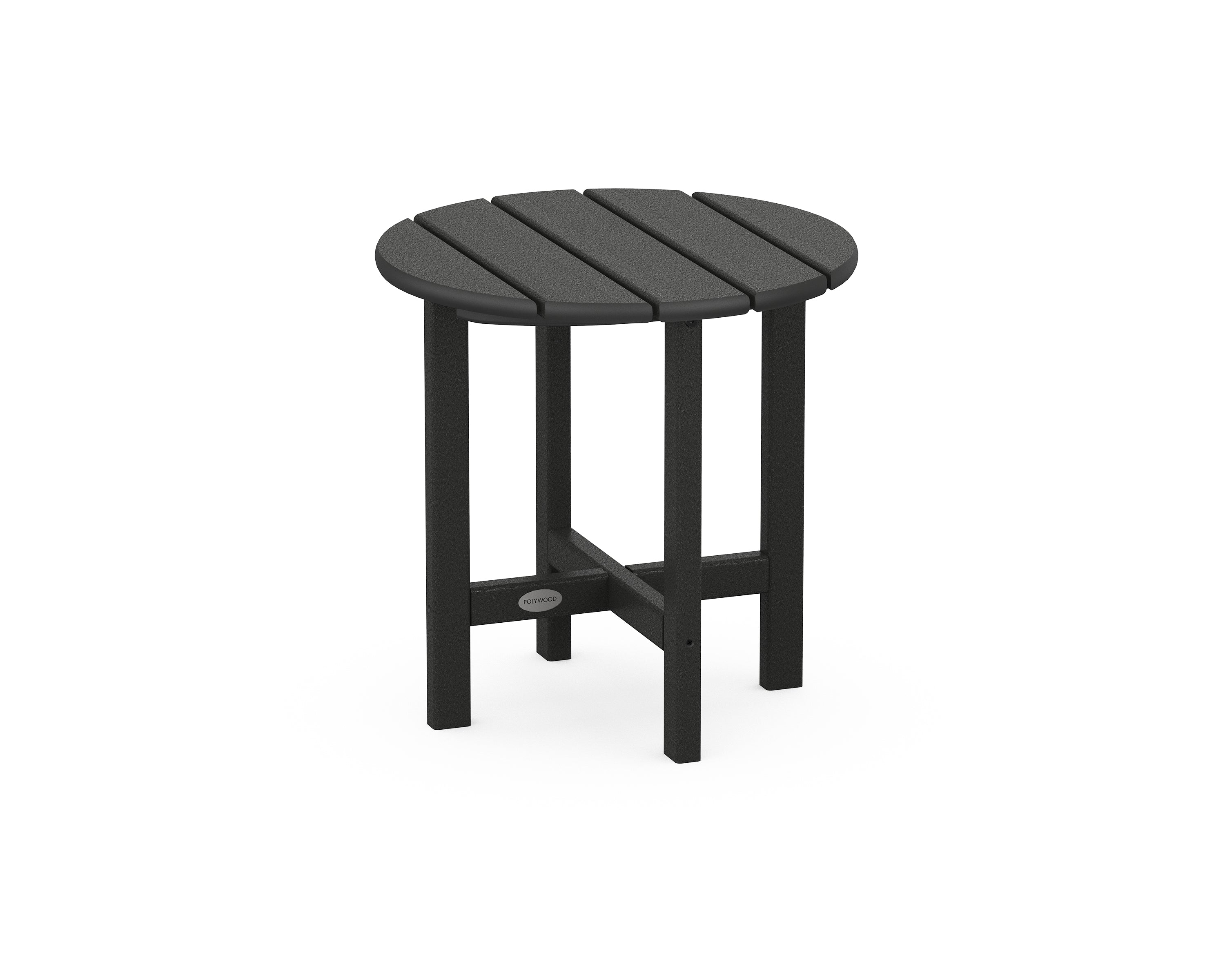 POLYWOOD Round 18 inch Side Table Outdoor Tables Black 12031455