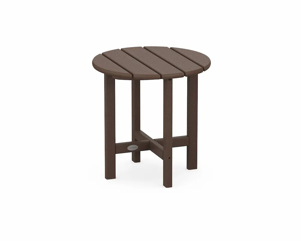 POLYWOOD Round 18" Side Table Outdoor Tables Mahogany 12031461