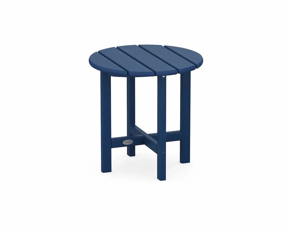 POLYWOOD Round 18" Side Table Outdoor Tables Navy 12041653