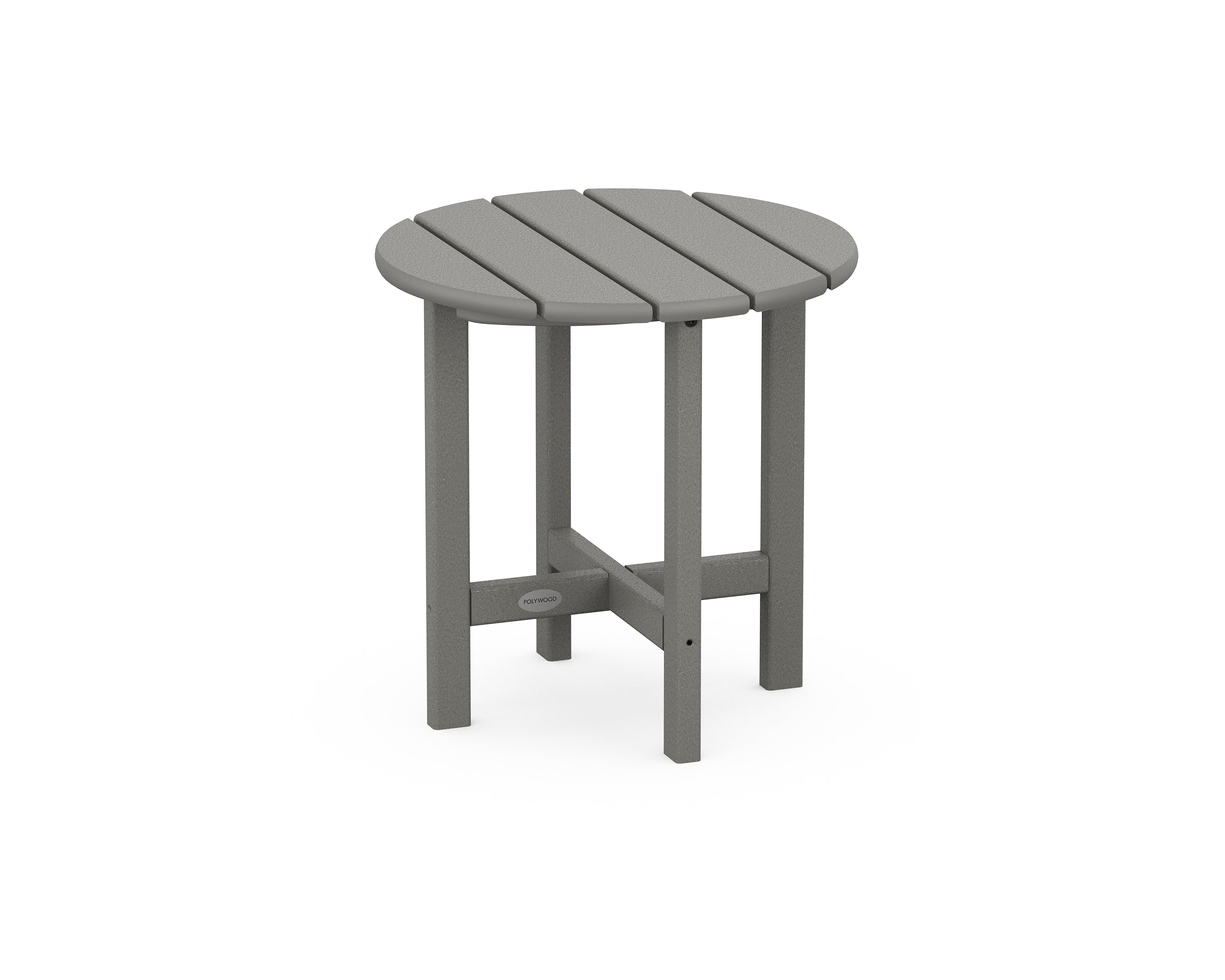 POLYWOOD Round 18 inch Side Table Outdoor Tables Slate Grey 12031458