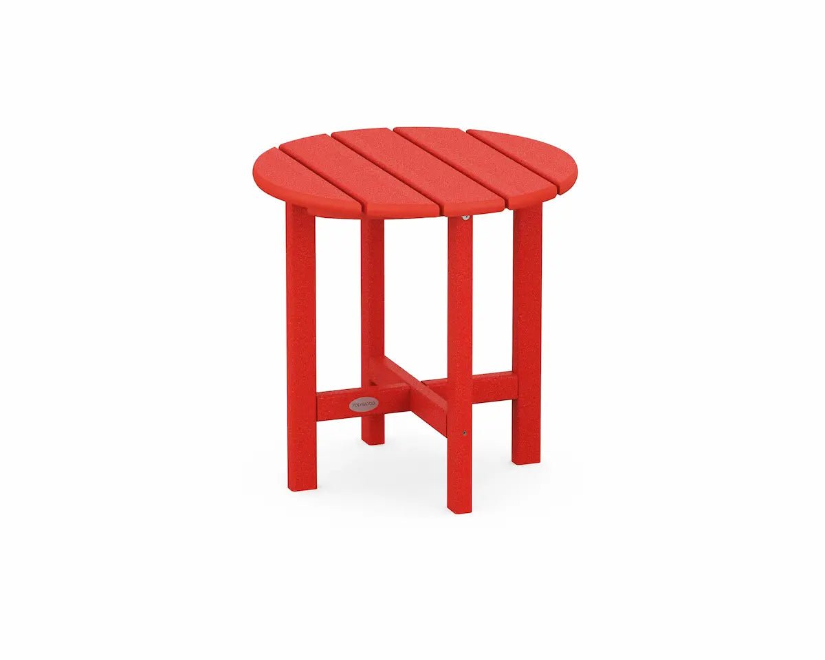 POLYWOOD Round 18" Side Table Outdoor Tables Sunset Red 12031467