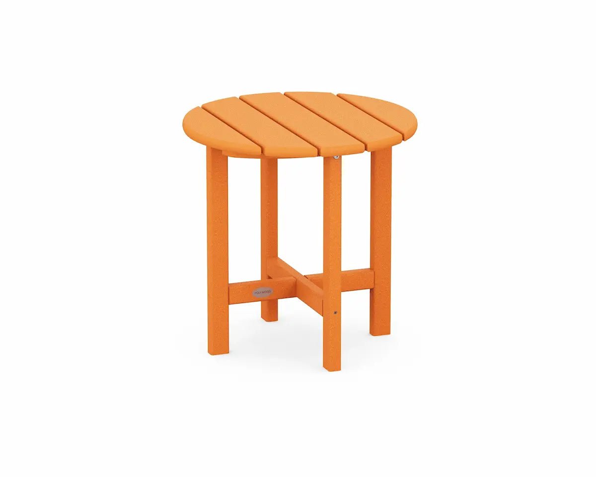 POLYWOOD Round 18" Side Table Outdoor Tables Tangerine 12041652