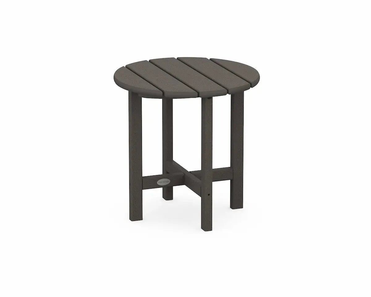 POLYWOOD Round 18" Side Table Outdoor Tables Vintage Coffee 12031502