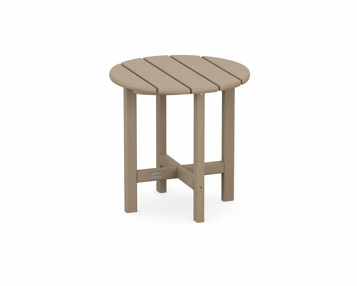 POLYWOOD Round 18" Side Table Outdoor Tables Vintage Sahara 12031511