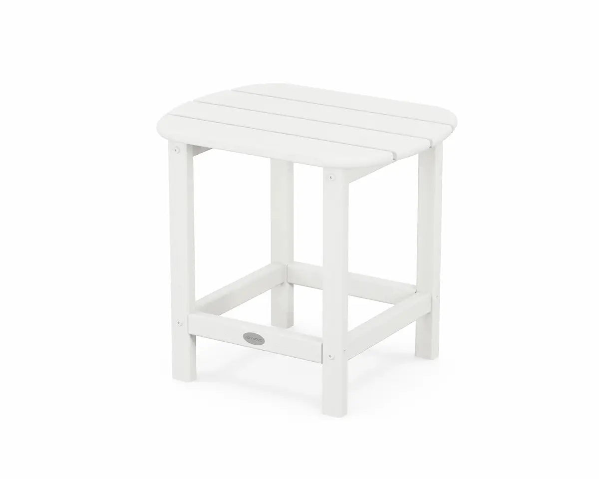 POLYWOOD South Beach 18" Side Table Outdoor Tables Vintage White 12042222