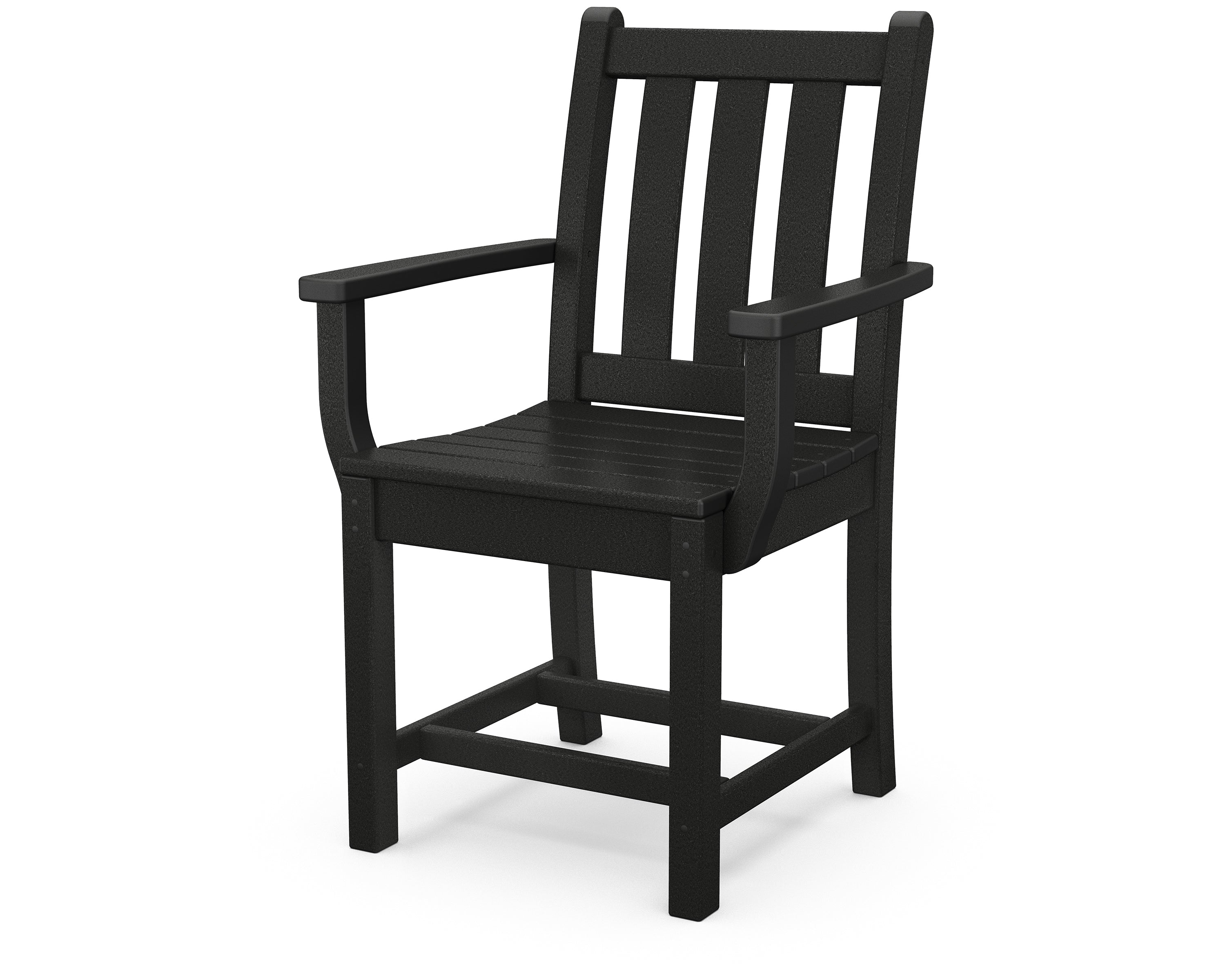 Polywood Traditional Garden Dining Arm Chair Outdoor Chairs Black 12039486