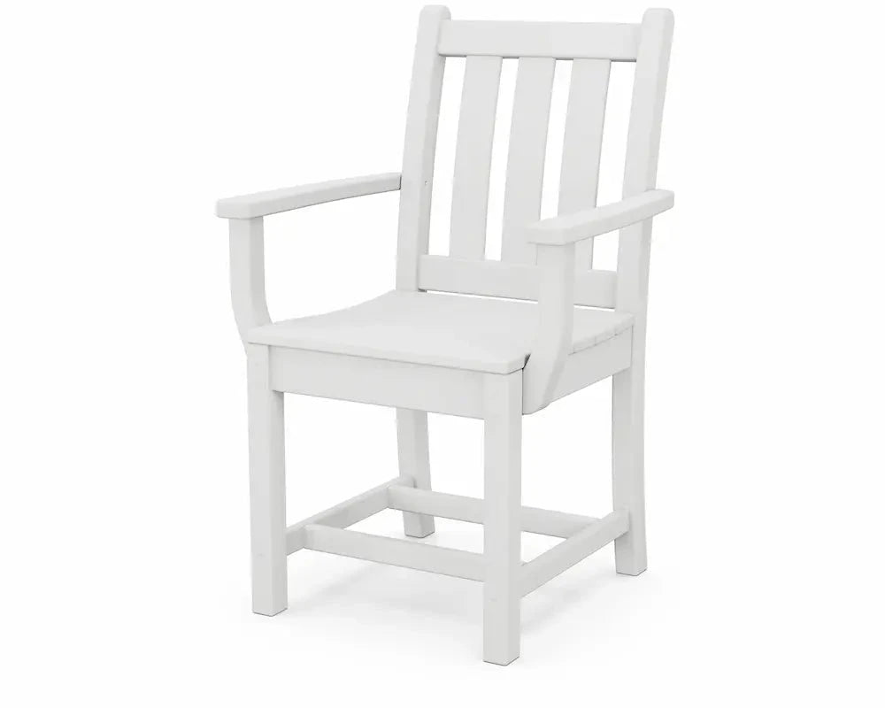 POLYWOOD Traditional Garden Dining Arm Chair Outdoor Chairs White 12039488