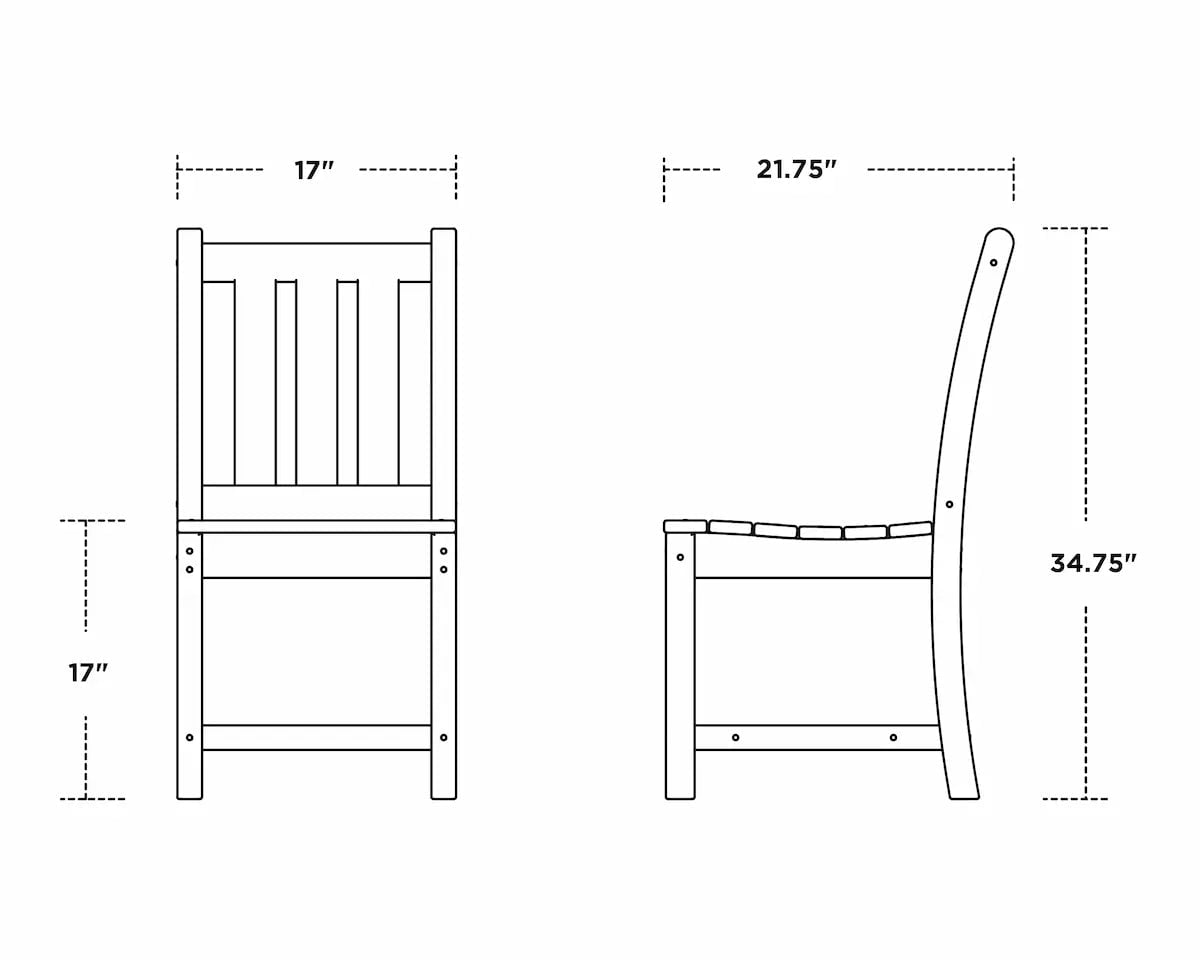 POLYWOOD Traditional Garden Dining Side Chair Outdoor Chairs