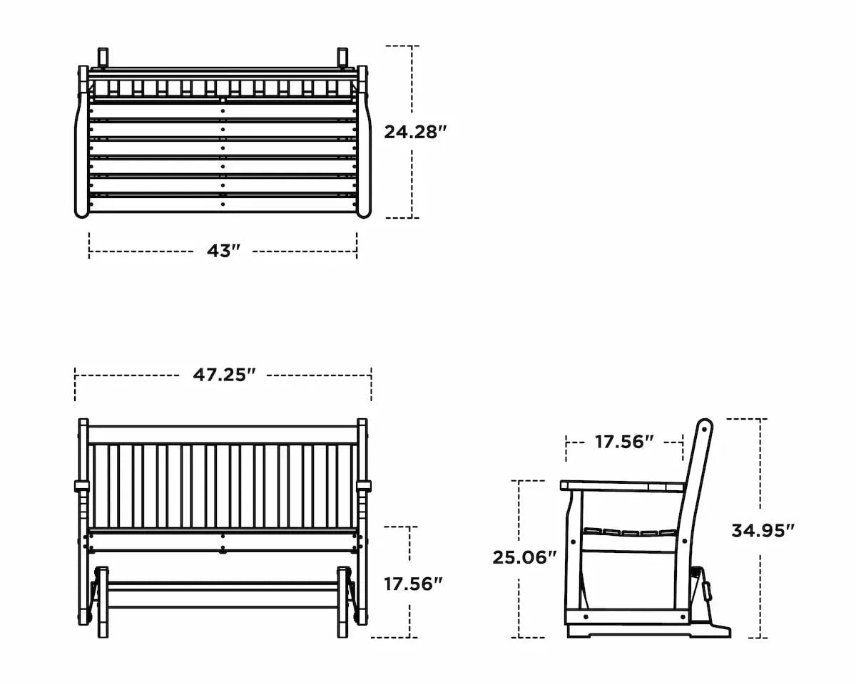POLYWOOD Traditional Garden Glider Outdoor Benches