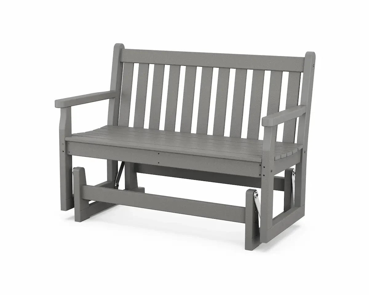 POLYWOOD Traditional Garden Glider Outdoor Benches Slate Grey 12037955