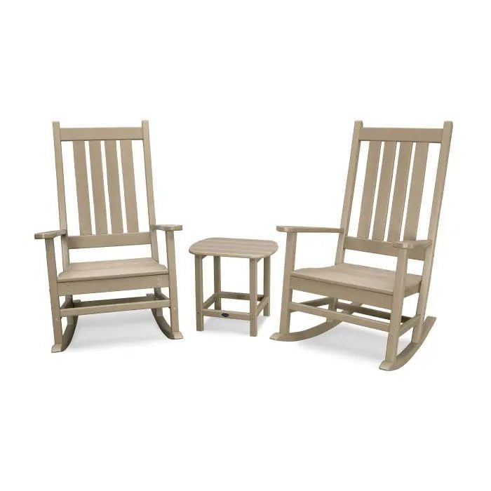 POLYWOOD Vineyard 3-Piece Rocking Set Outdoor Furniture Sets Vintage Sahara PWS355-1VSH