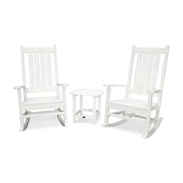 POLYWOOD Vineyard 3-Piece Rocking Set Outdoor Furniture Sets Vintage White PWS355-1VWH