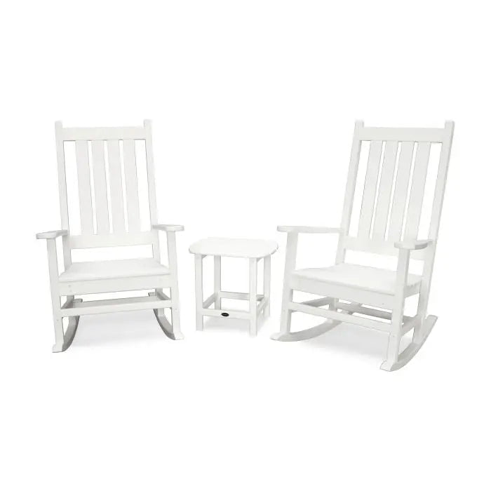 POLYWOOD Vineyard 3-Piece Rocking Set Outdoor Furniture Sets White PWS355-1WH
