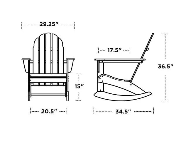 POLYWOOD Vineyard Adirondack Rocking Chair Outdoor Chairs