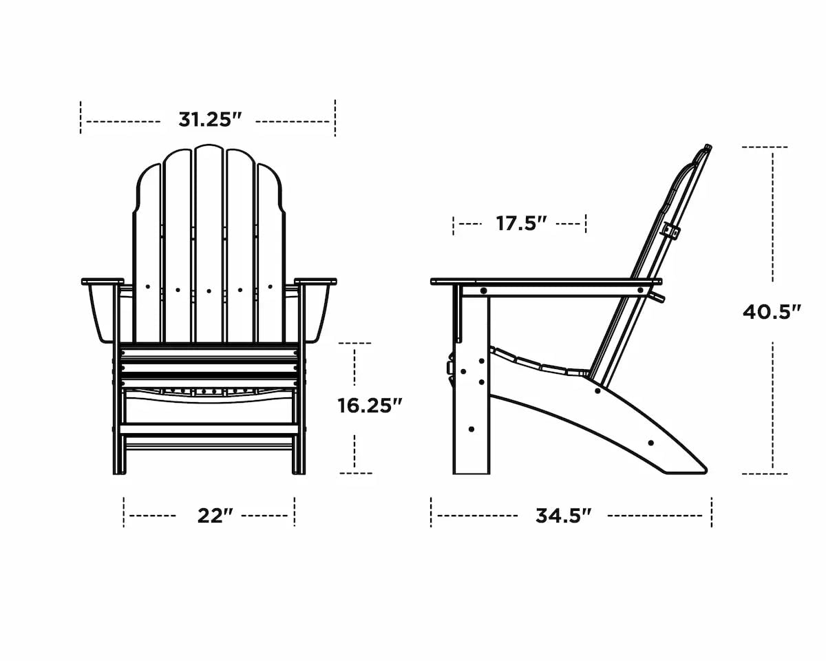POLYWOOD Vineyard Curveback Adirondack Chair Outdoor Chairs