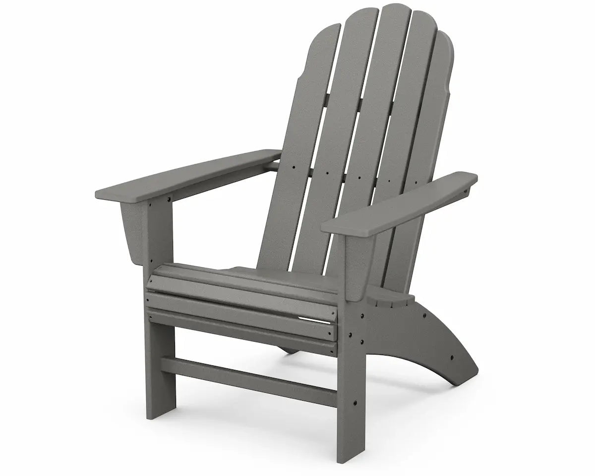 POLYWOOD Vineyard Curveback Adirondack Chair Outdoor Chairs Slate Grey 12031482