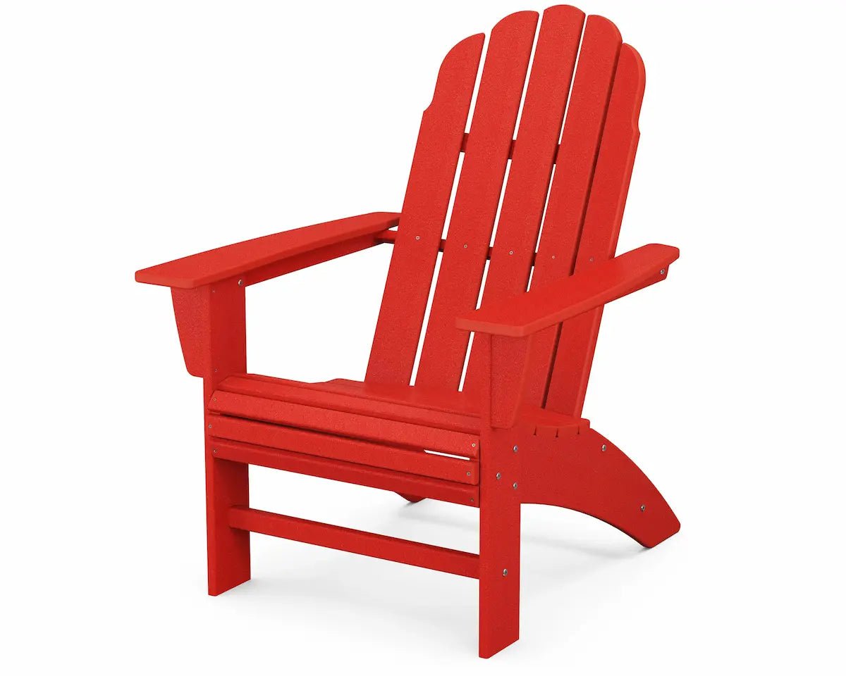 POLYWOOD Vineyard Curveback Adirondack Chair Outdoor Chairs Sunset Red 12031494