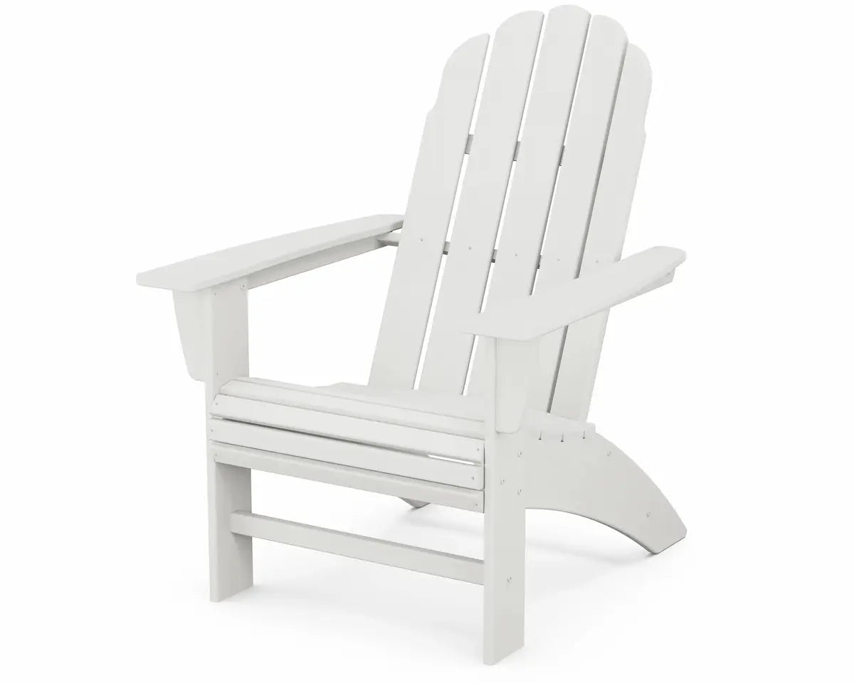 POLYWOOD Vineyard Curveback Adirondack Chair Outdoor Chairs Vintage White 12031516