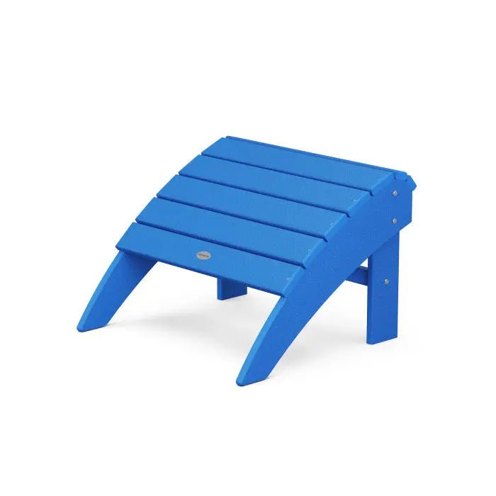 POLYWOOD Vineyard Curveback Adirondack Ottoman Outdoor Ottomans Pacific Blue 12037855