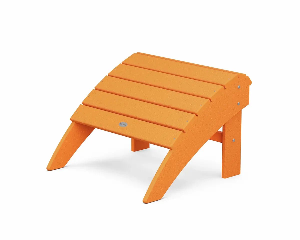 POLYWOOD Vineyard Curveback Adirondack Ottoman Outdoor Ottomans Tangerine 12040687