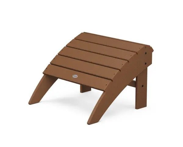 POLYWOOD Vineyard Curveback Adirondack Ottoman Outdoor Ottomans Teak 12037865
