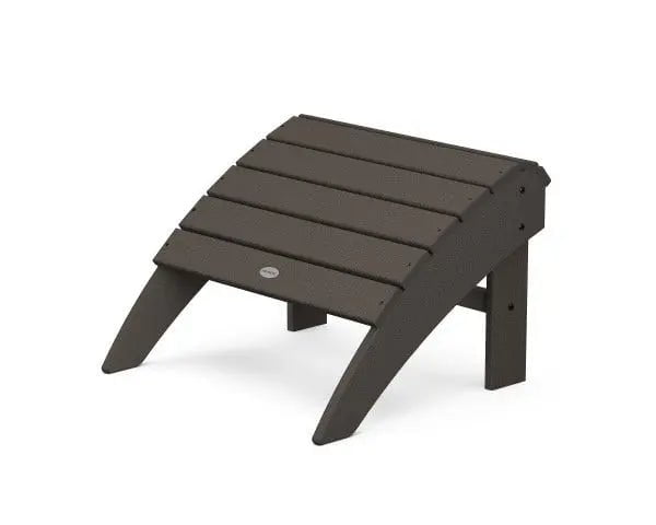 POLYWOOD Vineyard Curveback Adirondack Ottoman Outdoor Ottomans Vintage Coffee 12037858