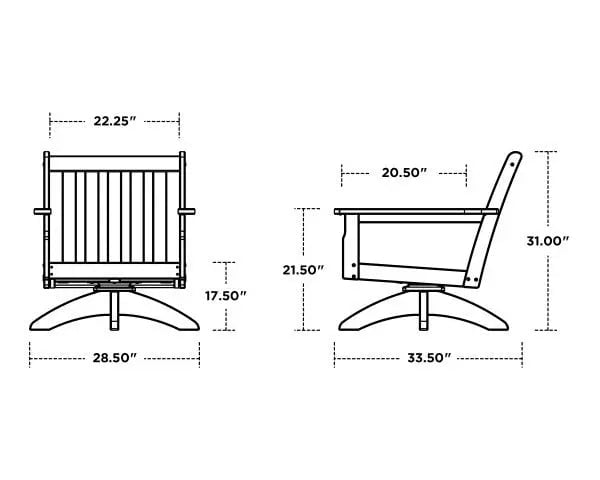POLYWOOD Vineyard Deep Seating Swivel Chair in Vintage Sahara and Essential Sand Cushion Outdoor Chairs 12032901