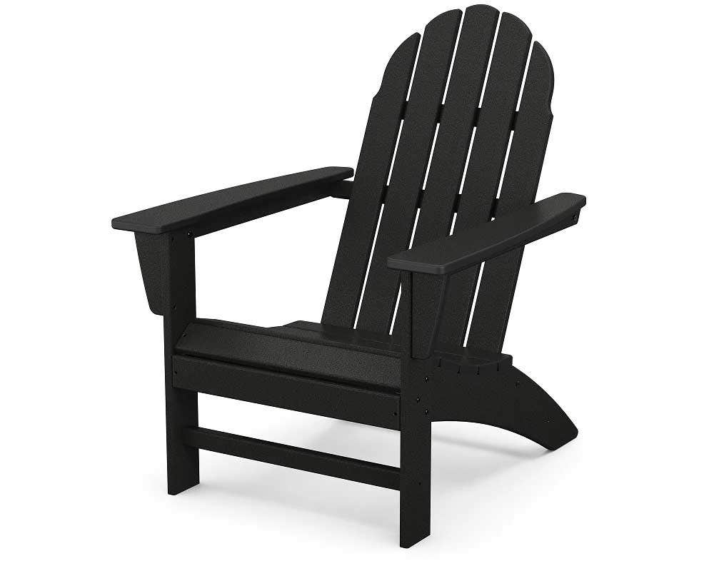 Polywood Vineyard Straightback Adirondack Outdoor Chairs Black 12034370