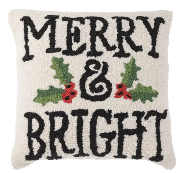 Punch Hook Merry & Bright Pillow Seasonal & Holiday Decor 12045058