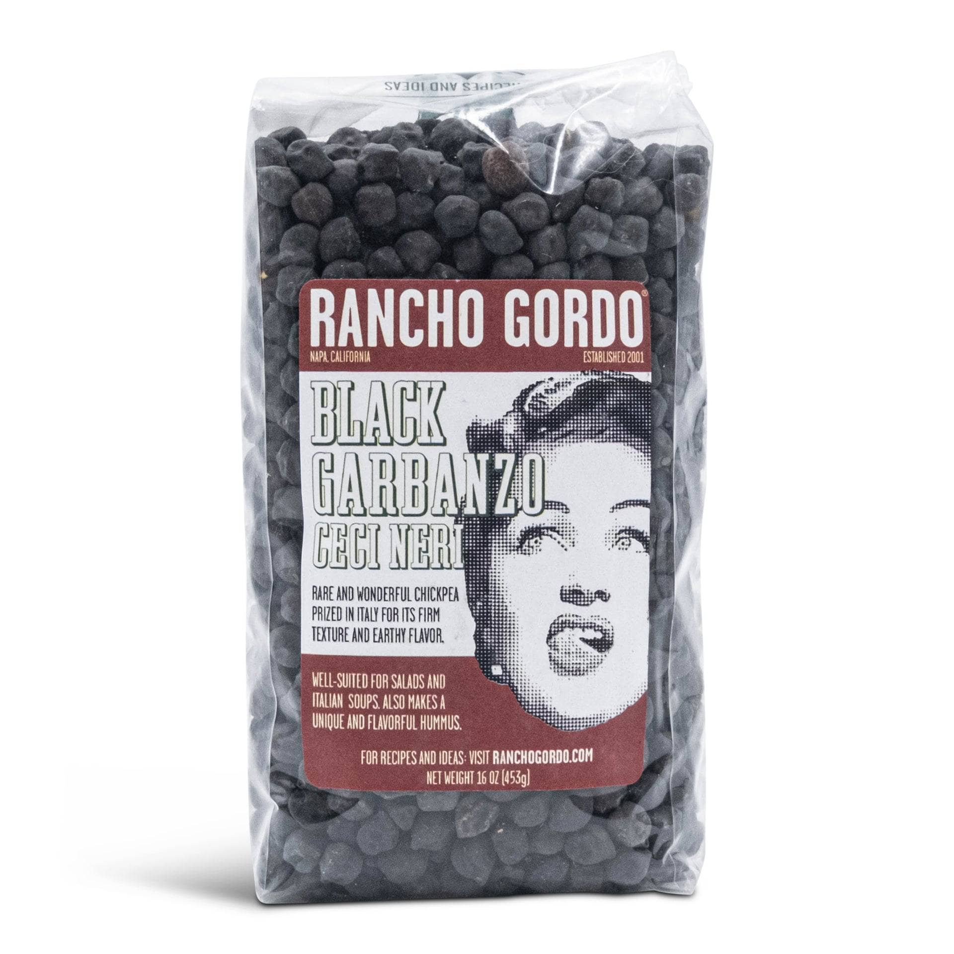 Rancho Gordo Black Garbanzo Beans, Dried