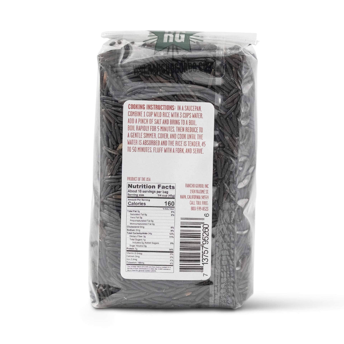 Rancho Rice Rancho Gordo California Grown Wild Rice