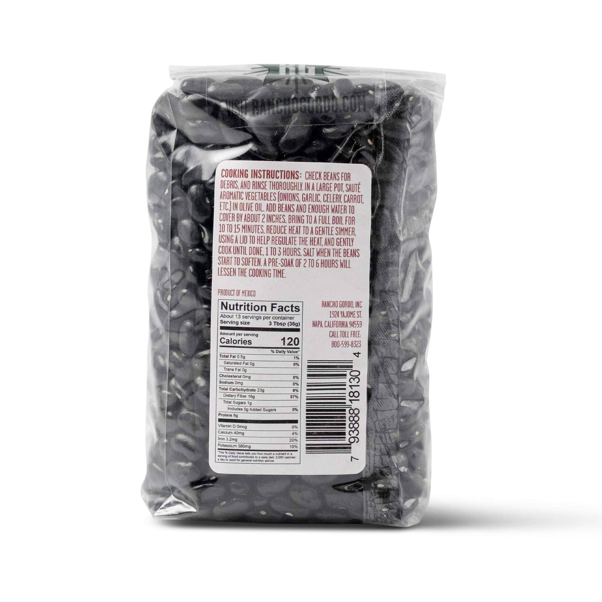 Rancho Gordo Chiapas Black Beans, Dry
