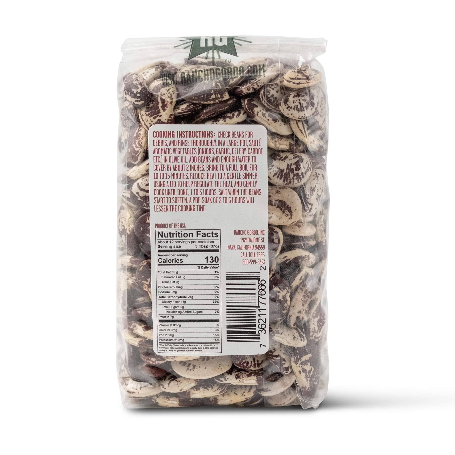 Rancho Gordo Christmas Lima Beans, Dry